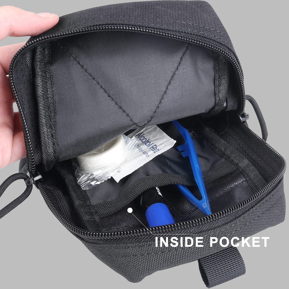 AMYIPO MINI MOLLE Pouch Multi-Purpose Compact BLACK - POUCH (2PCS)