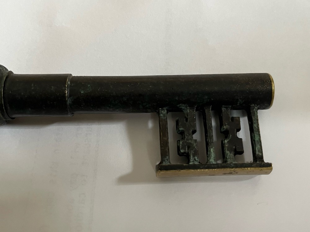 Vintage Large Brass Skeleton Key Cork Screw