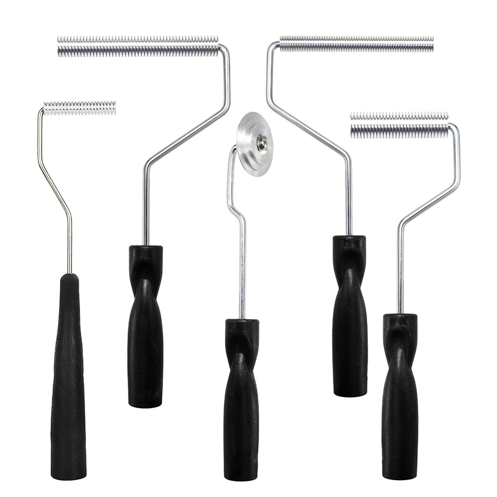 5 Pcs Fiberglass Roller Tools Kit, Laminating Silver