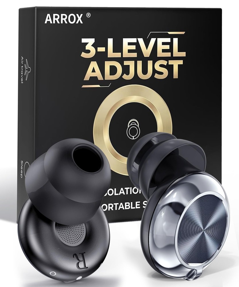 Adjustable Ear Plugs for Sleeping, 3 Noise Relief Modes (13-45 dB), Double-La...