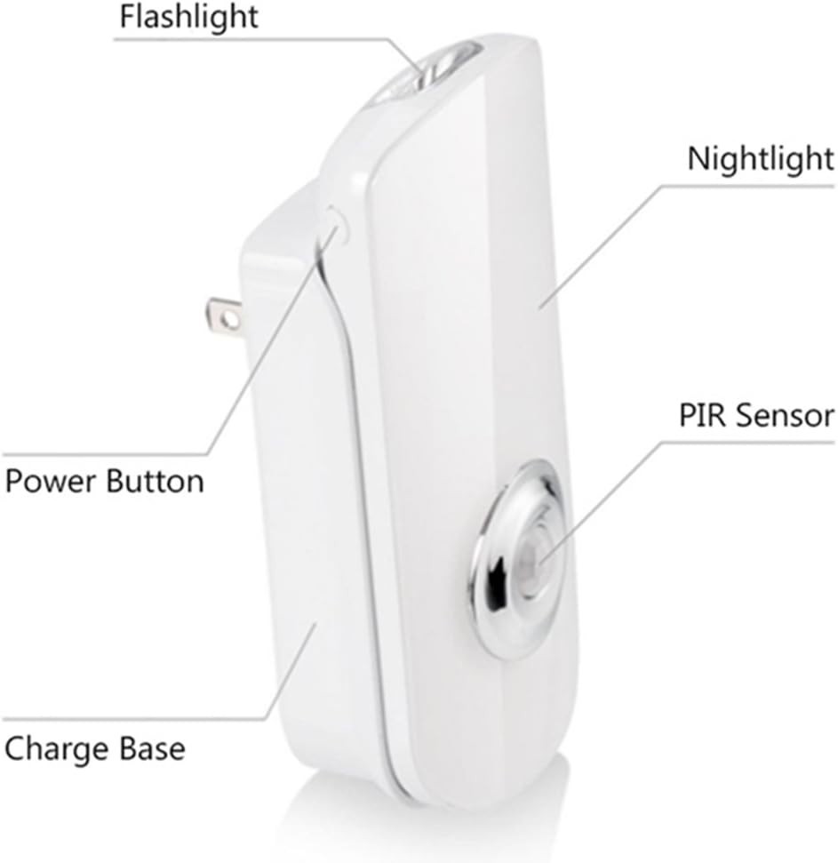 2 Pack LED Night Light Flashlight Motion Sensor Cut Light 3-in-1, Rechargeabl...