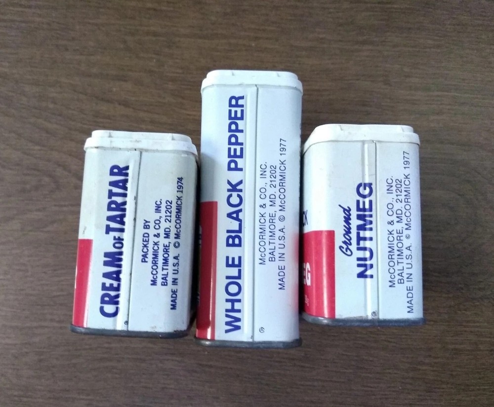 lot 3 vintage mccormick spice tins