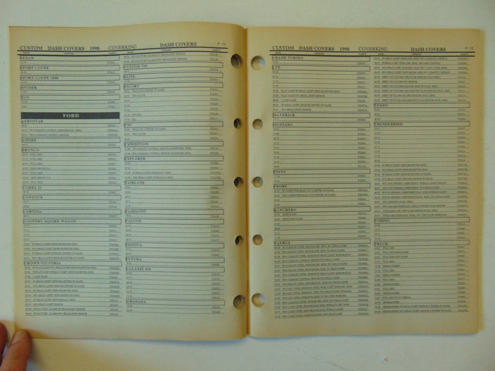 Vintage Original 1998 Coverking Application Catalog