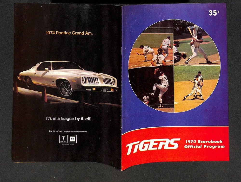 1974 BOSTON RED SOX  @ DETROIT TIGERS SCORECARD & PROGRAM UNSCORED