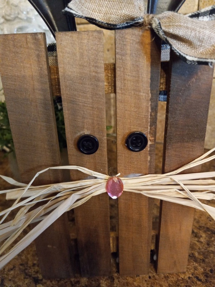 Handmade stained wood bunny