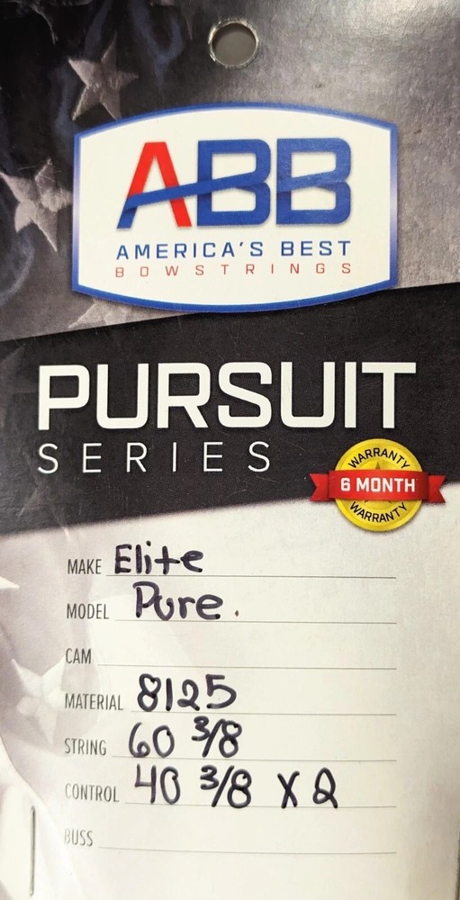 ABB Elite Pure Bowstring 8125 String 60 3/8" Control 40 3/8" (X2)