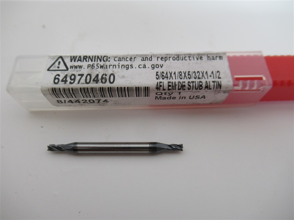 Accupro 64970460 , 5/64" Solid Carbide Double End Square End Mill Bit