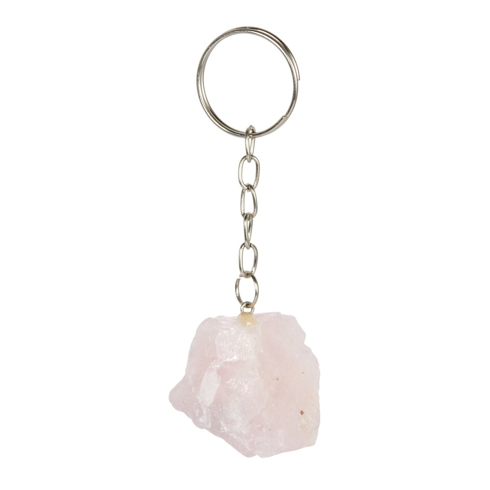 Raw Rose Quartz Crystal Keychain by New Moon Beginnings