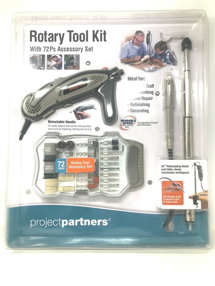 Project PartnersRotary Tool Kit with 72 PC Accessory Kit