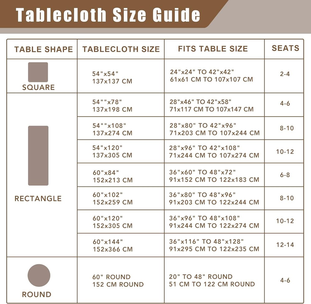 Fitable Faux Linen Tablecloth Rectangle 54" x 78" (Rectangular), Nature