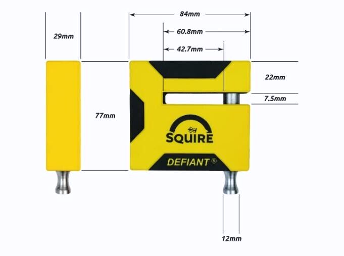 SQUIRE DEFIANT BRAKE DISC LOCK - (Sold Secure Diamond Motorcycle) High Security