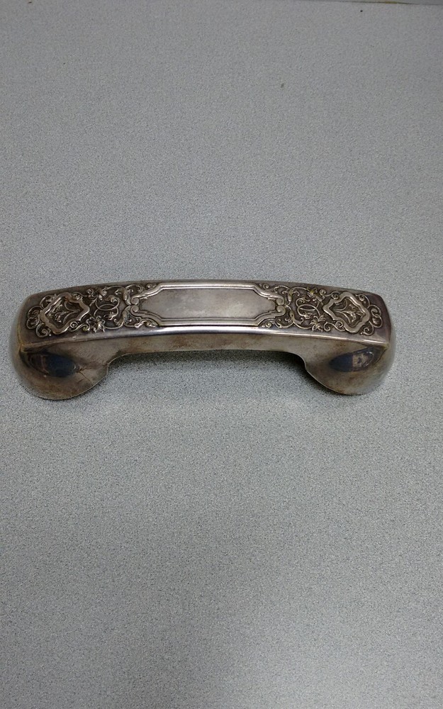 Gothic Silverplate Rotary Phone Metal Handle Cover+