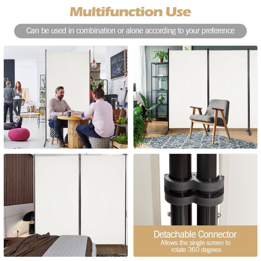 3-Panel Room Divider Folding Privacy Partition Screen for Office Room White