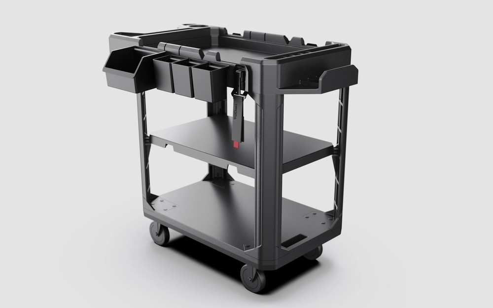 Hyper Tough Hyper Stack 3-Shelf Multi-Use 36" Commercial Utility Cart, 500 lb