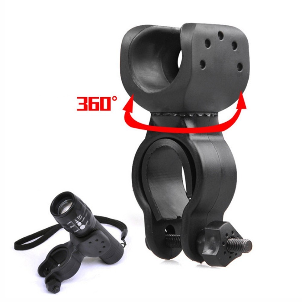 Flashlight Holder TPR+plastic Rotation Black Expandable High Quality