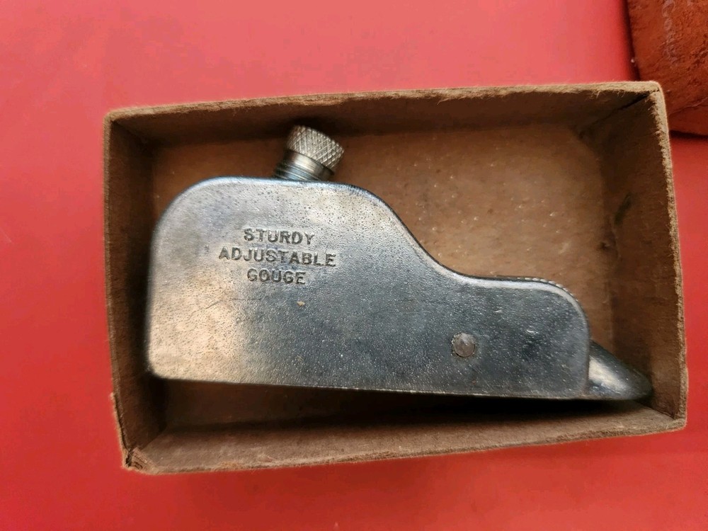 Vintage Craftool Co. Adjustable V Gouge Leather Work Tool Original Box