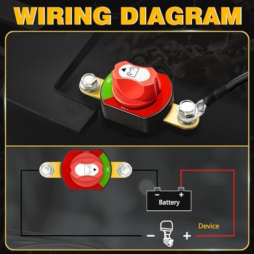 Side Post Battery Disconnect Switch 12V-48V 300A Battery Power Isolator Cut