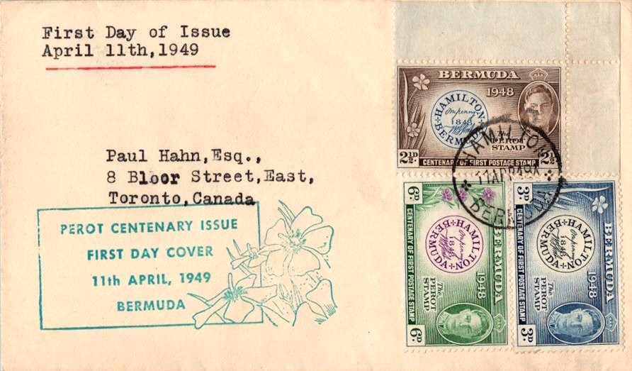 Bermuda Scott 135-137 Typewritten Address.
