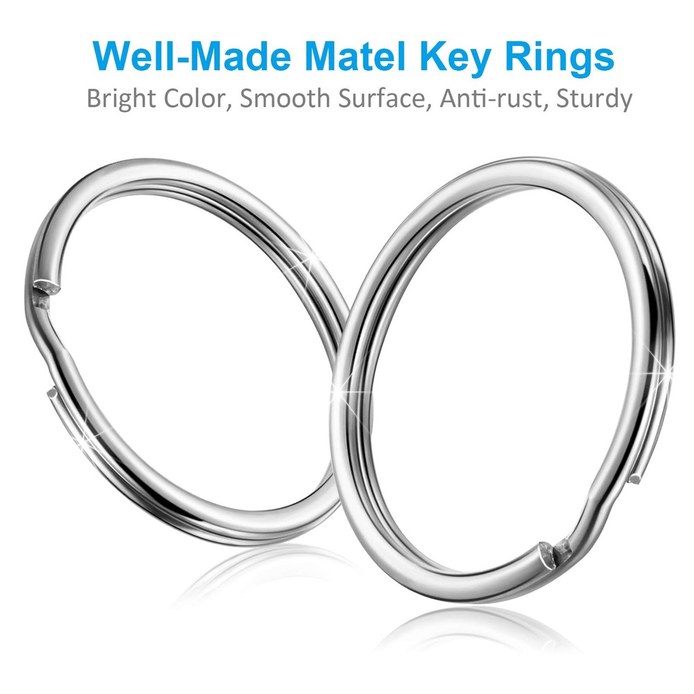 Split Key Ring Circle Assorted Round Durable 5 Sizes Alloy Steel