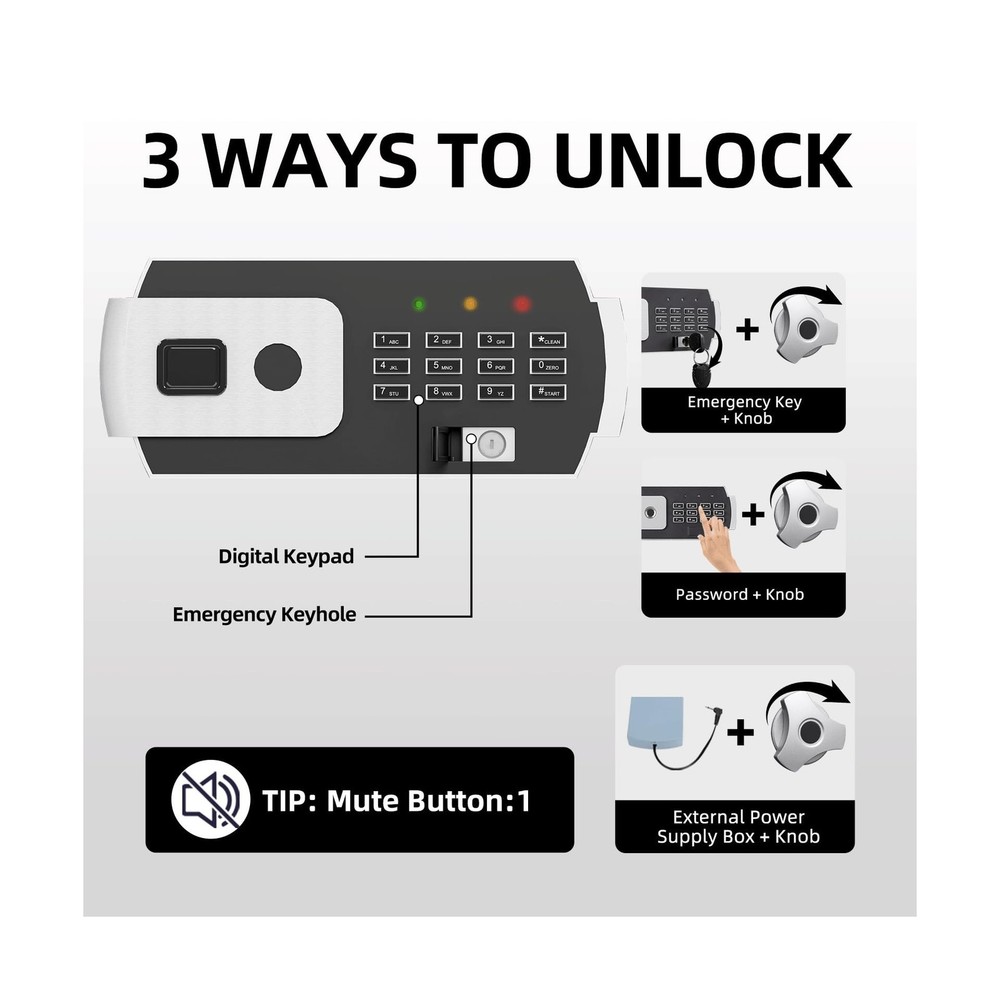 2.8 CUB Drop Safe for Business, Electronic Safe Box with Digital Combination ...