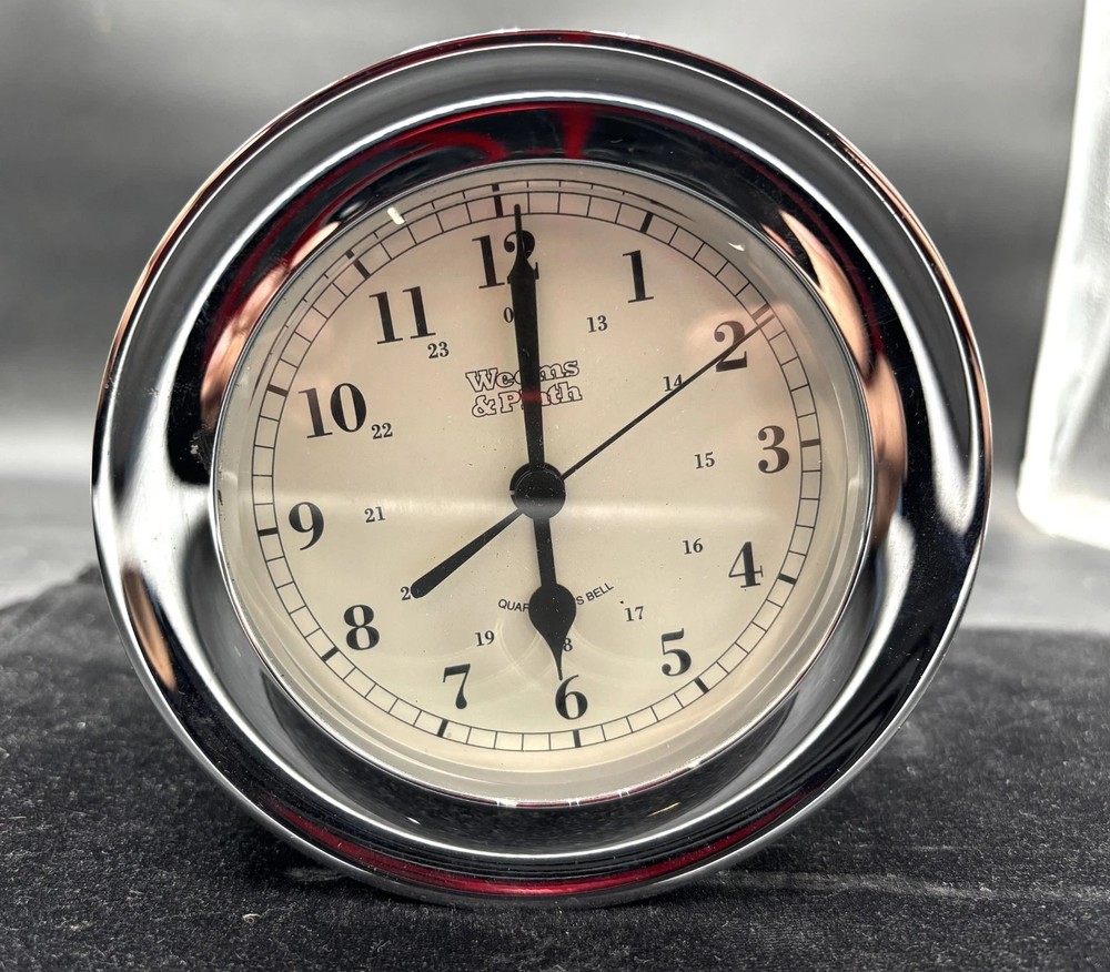 Weems & Plath Atlantis Time & Tide Clock Solid Forged & Polished Brass Case