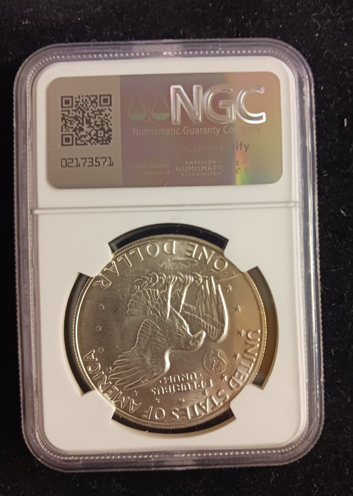 1973(S) Silver $1 NGC MS 66 Ike Dollar Coin