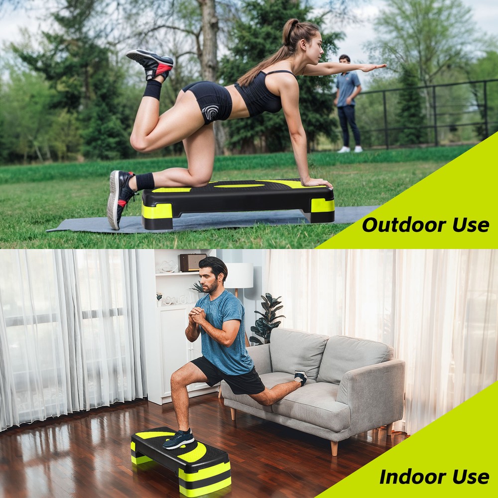 31" Aerobic Exercise Folding Step Platform for Home Workout 3 Height Stepper