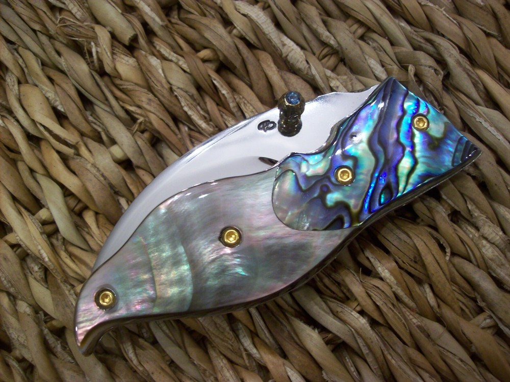 CUSTOM THAILAND KNIFE / BLACK PEARL / ABALONE / NEW 2017