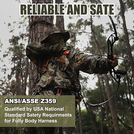 Lightweight Tree Stand Safety Harness with Padding for Men