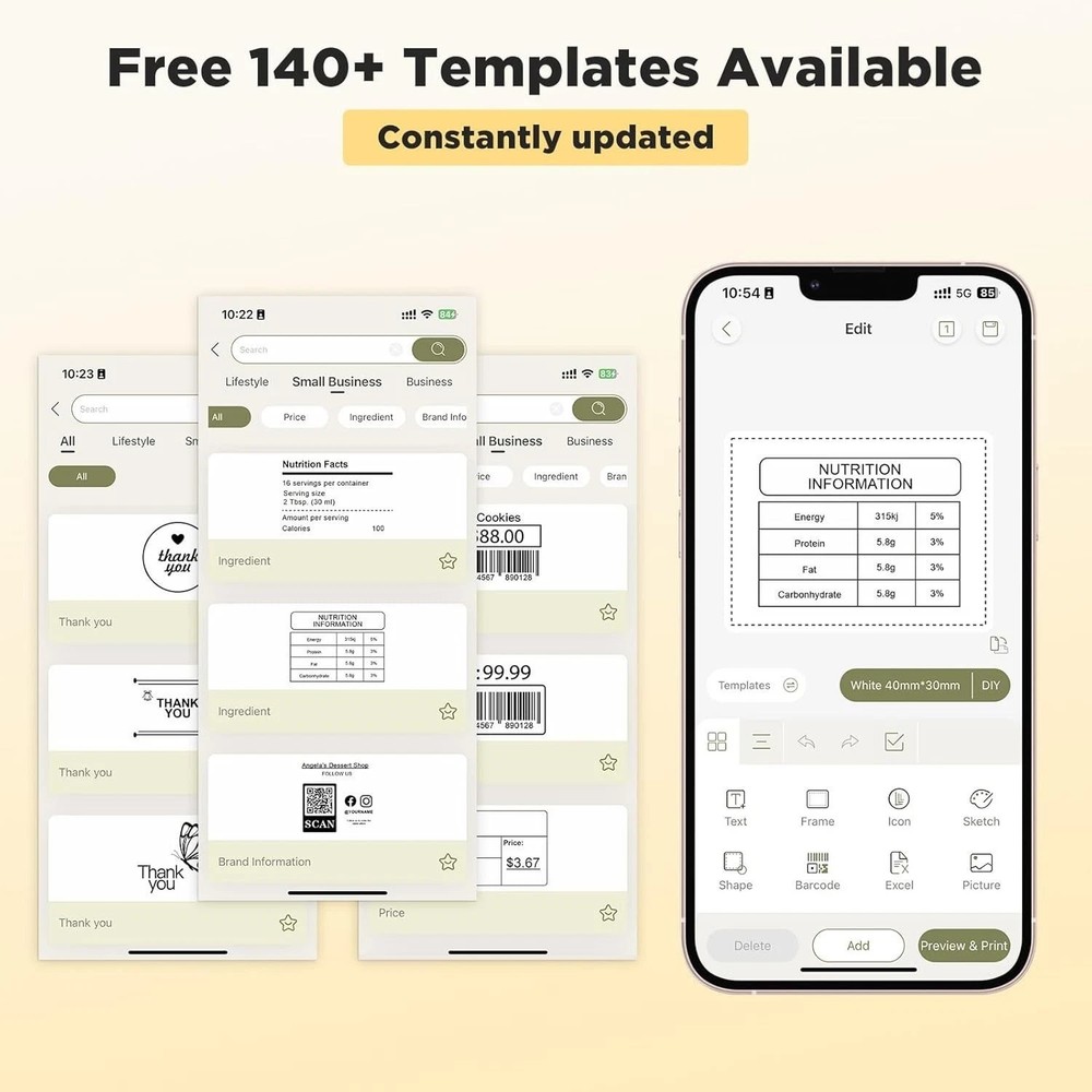 Smart Labeling Machine with App Control and Multiple Font Options for Easy Use