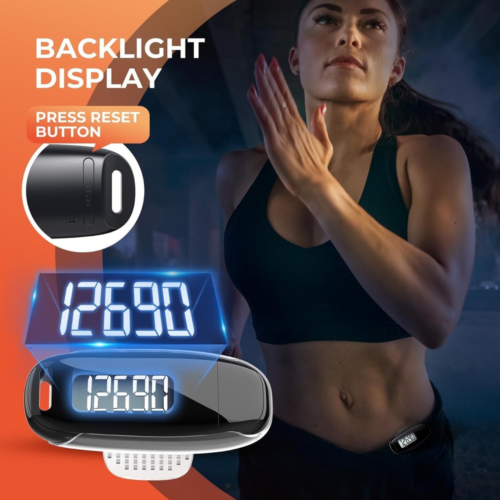 3D Pedometer Walking Step Counter USB Rechargeable