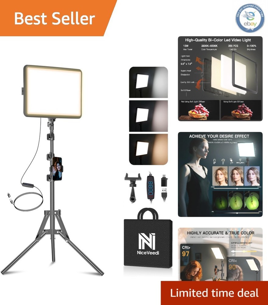 Versatile 73" LED Lighting Kit with Tripod Stand for Photography & Streaming