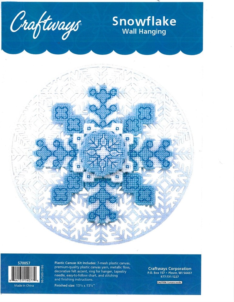 SNOWFLAKE  WALL HANGING   plastic canvas  PATTERN (#TF0593)