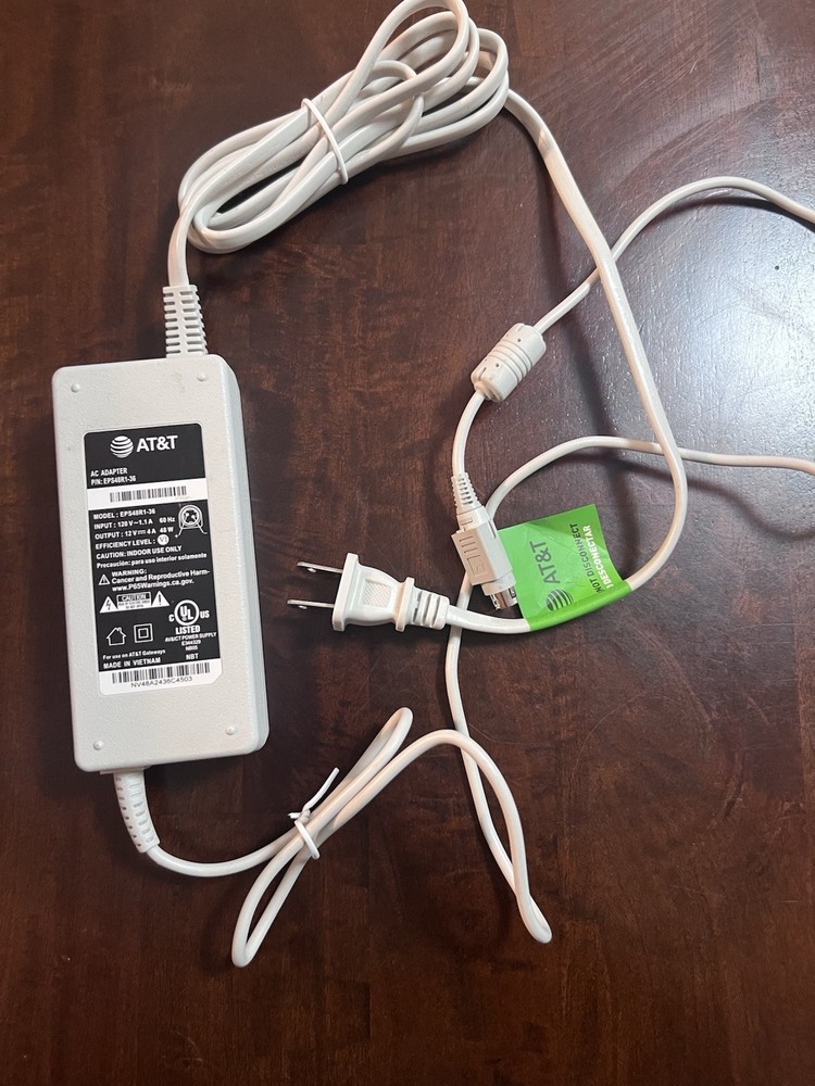 UNTESTED AT&T Ac Adapter. Model EPS48R1-36 SOLD AS IS