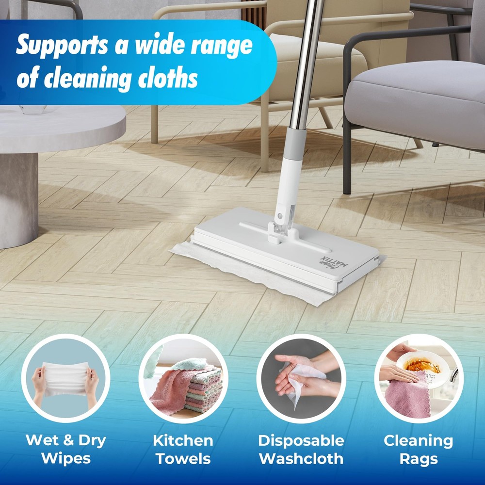- FlexiClamp Sweep & Mop Kit - Compatible with Swiffer Pads, Durable Cleaning...