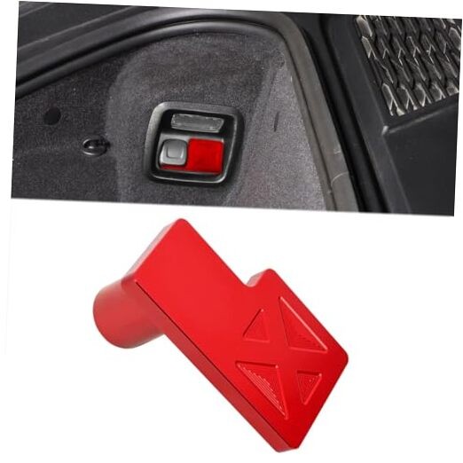 Front Trunk Button Blocker,Aluminum Emergency Storage Frunk Saver Trunk Red