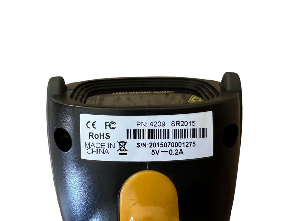 Barcode Scanner RoHS Handheld 4209 SR 2015 Black and Orange Tested Works