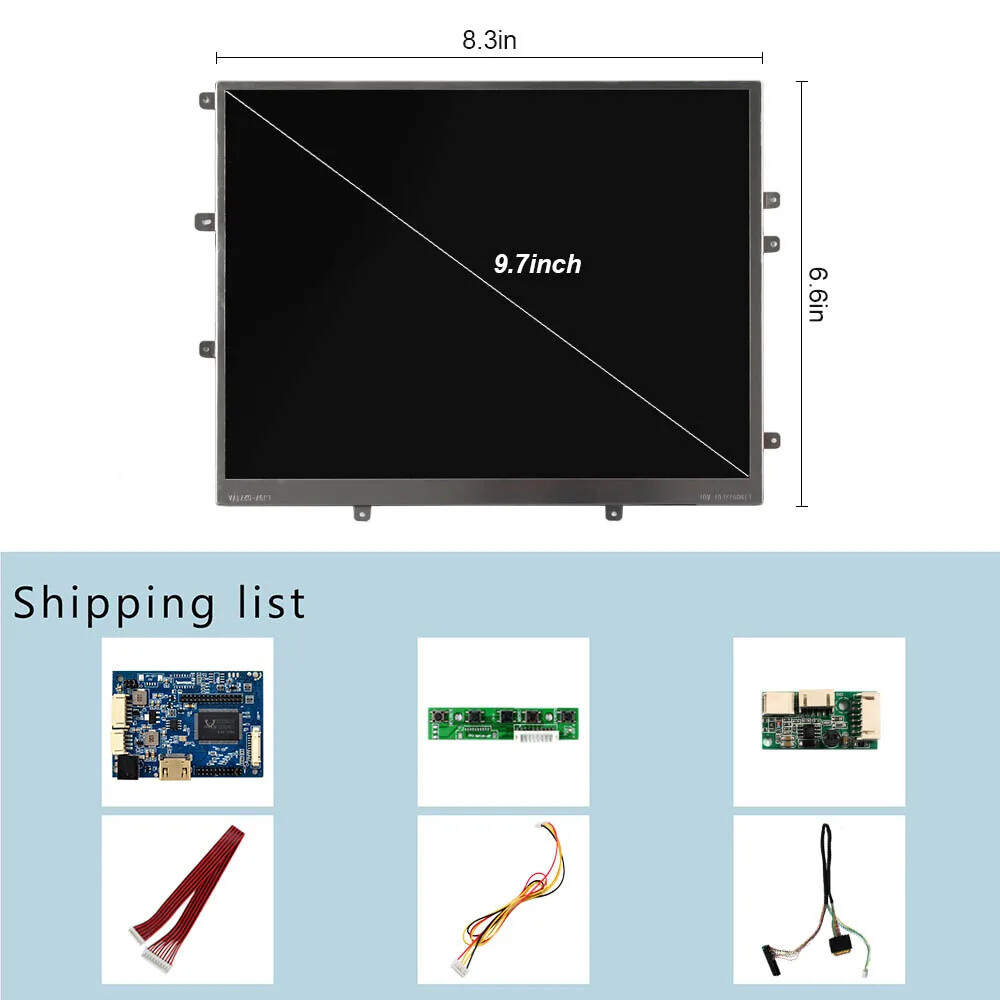 H DMI LCD Controller Board With 9.7 inch LP097X01 1024×768 LCD Panel