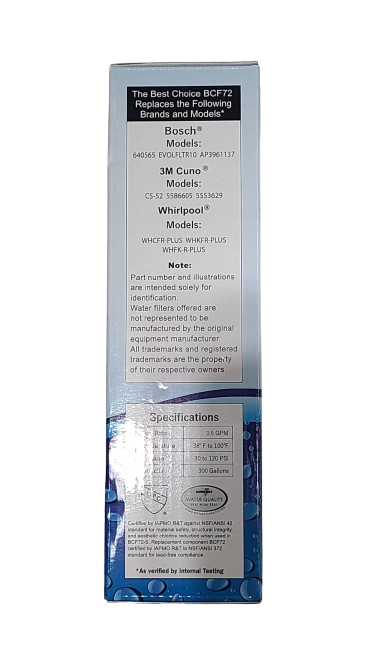 Best Choice BCF72 For Bosch CS-52 640565 Refrigerator Water Filter NEW! 4 Pack