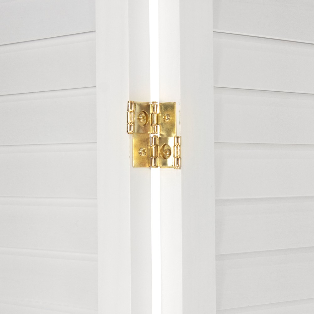 6 ft. Tall Louvered Beadboard Room Divider White 3 Panel