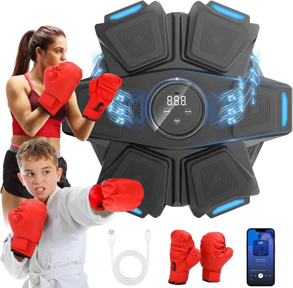 Music Boxing Machine, Smart Bluetooth Boxing Machine Wall Mounted Home Workout
