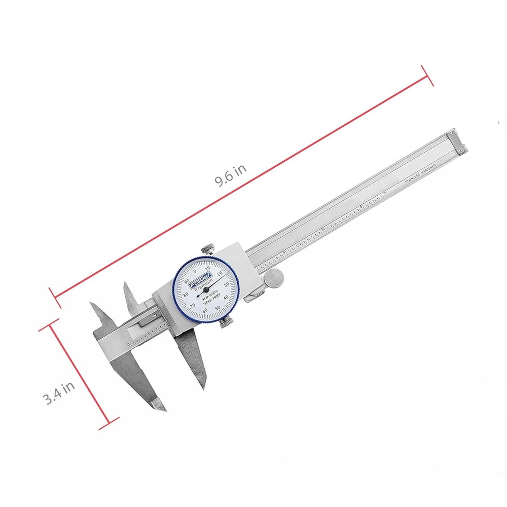Fowler 52-008-706-0, Dial Caliper With 0-6 Measuring Range (White)
