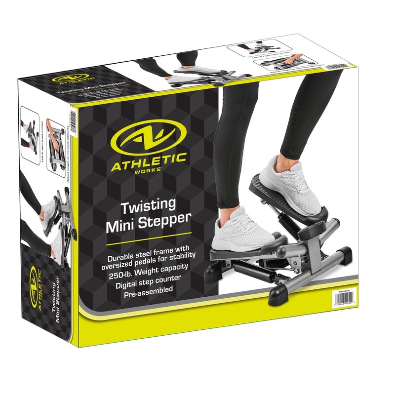 Twisting Mini Stepper Machine Full Body Workout Resistance Bands Digital Display