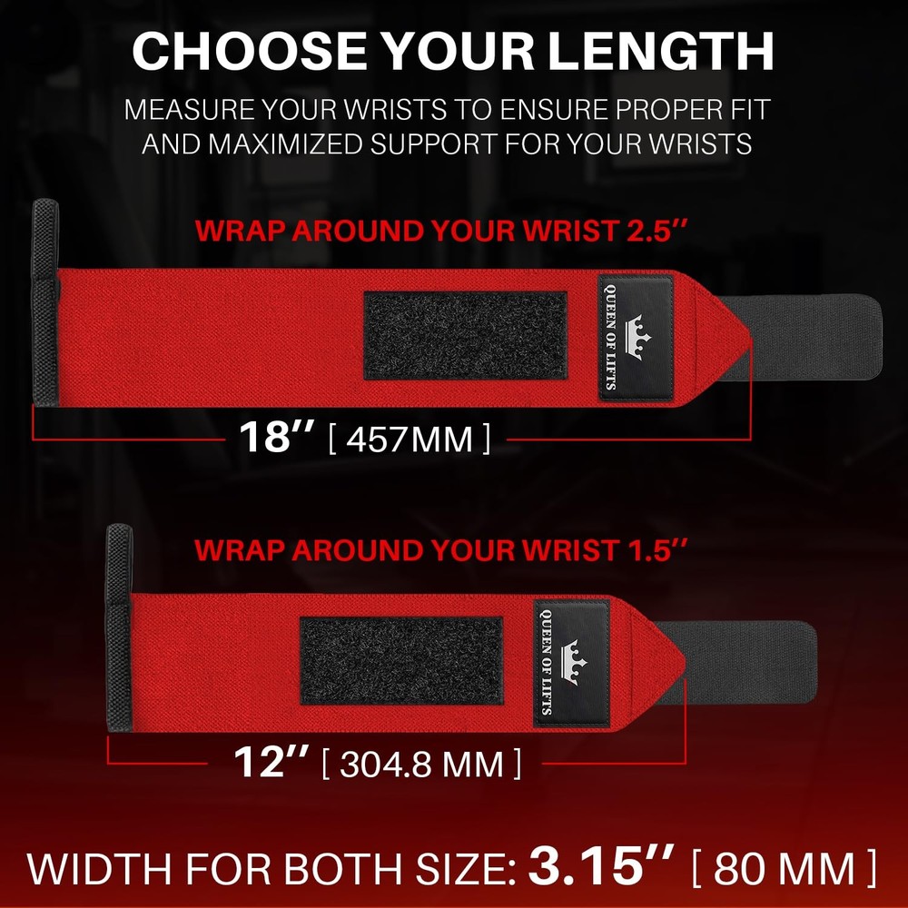 Weightlifting Wrist Wraps with Thumb Loop – 12 Inch HeavyDuty Support