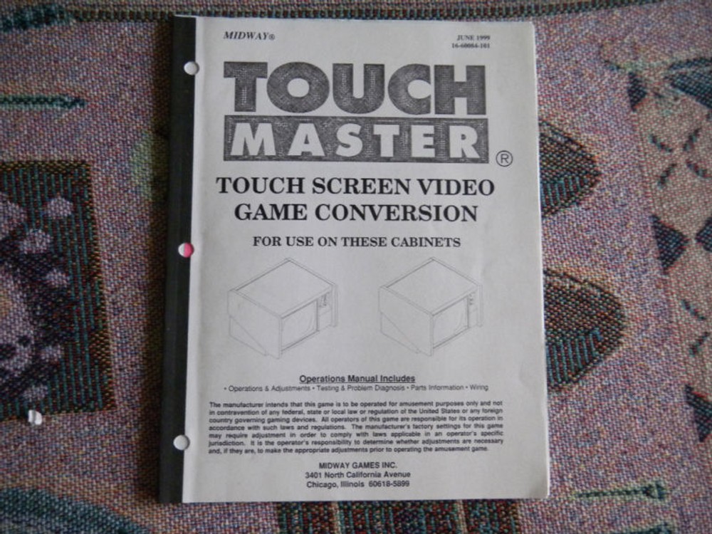 TOUCH MASTER CONVERSION WILLIAMS  game  owners manual