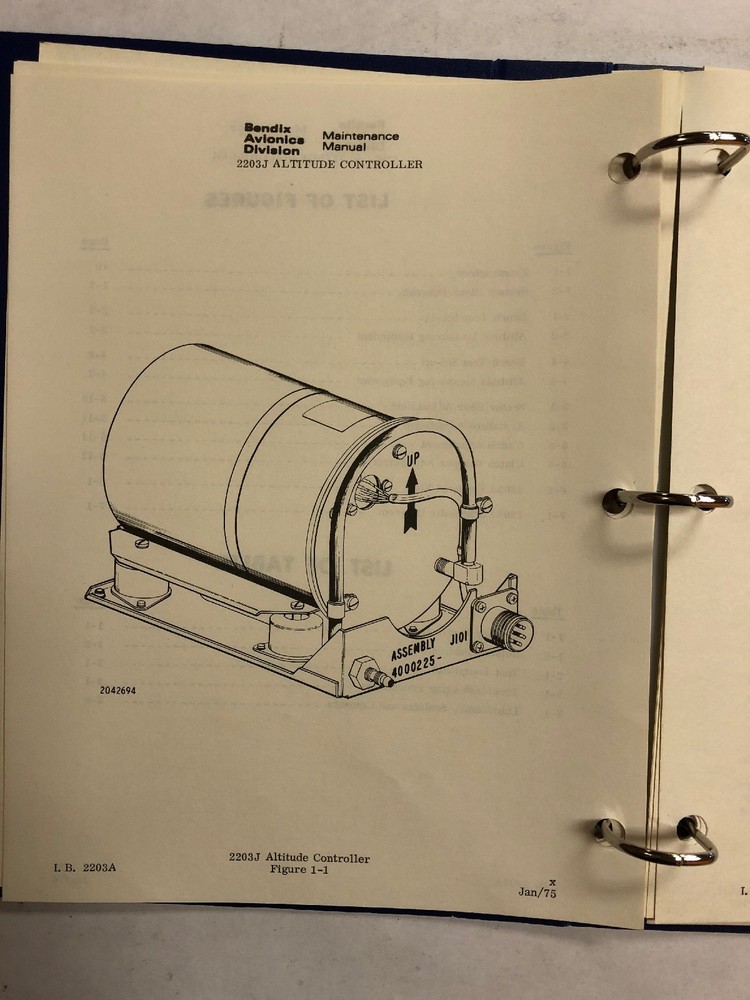 Bendix Altitude Controller 2203J Maintenance Manual -1975-Original