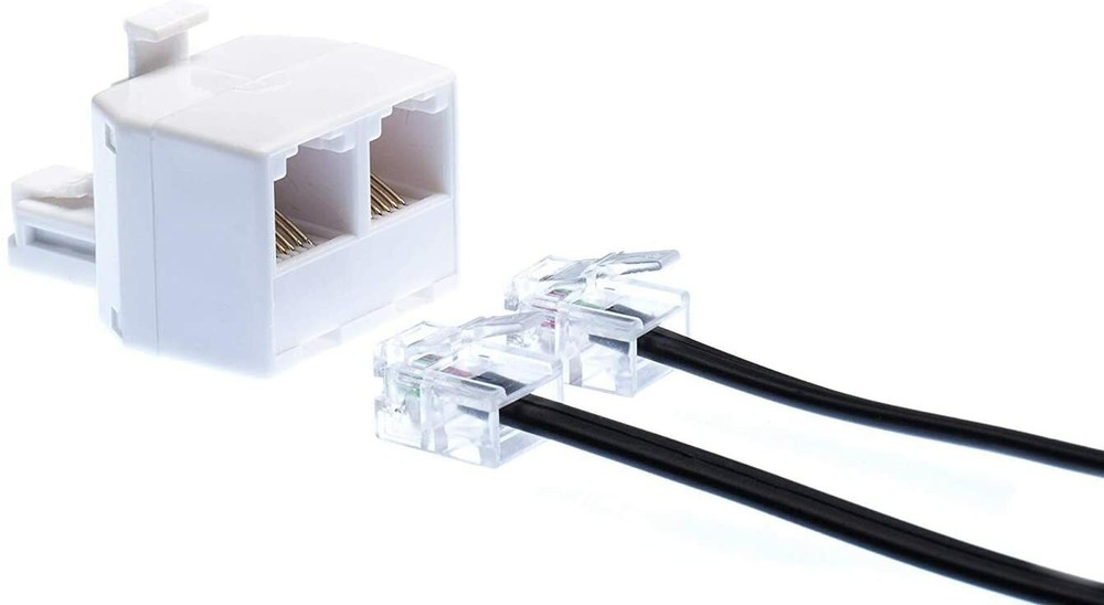 Duplex Modular Phone Wall Jack Adapter (WHITE) RJ11 - Splitter | One Pack