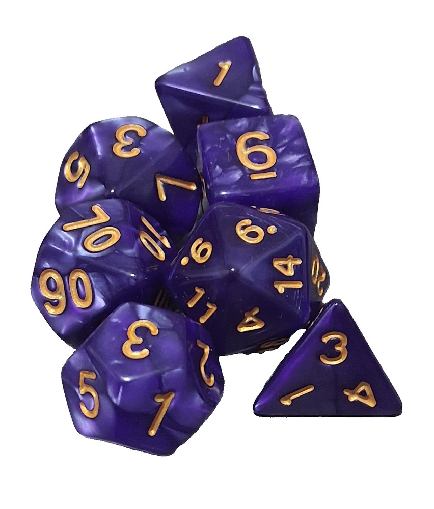 Dungeons & Dragons Polyhedral Dice 2 Sets - 14 Pieces - Purple - Red & White