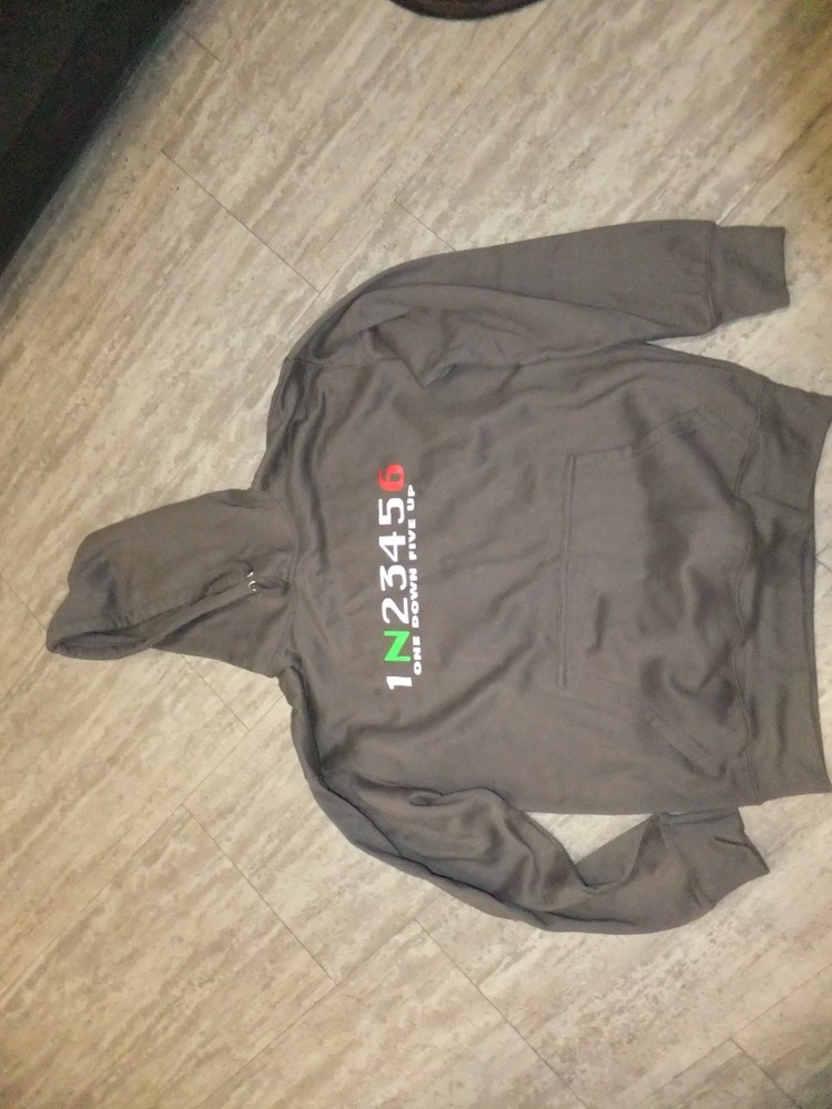 1N23456 one down 5 up, hoodie, size L, never worn.