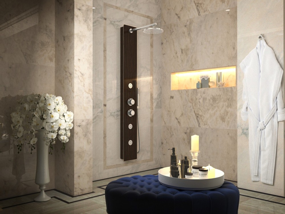 Anzzi SP-AZ021 Pure Thermostatic Shower Panel - Wood